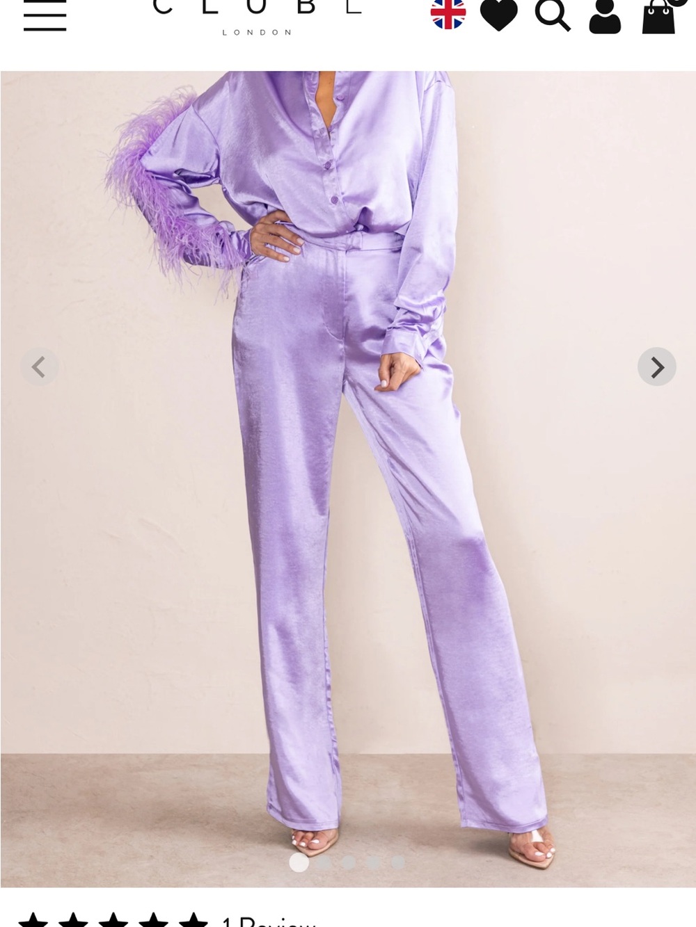 Club L London Lilac Satin Wide-Leg Trousers